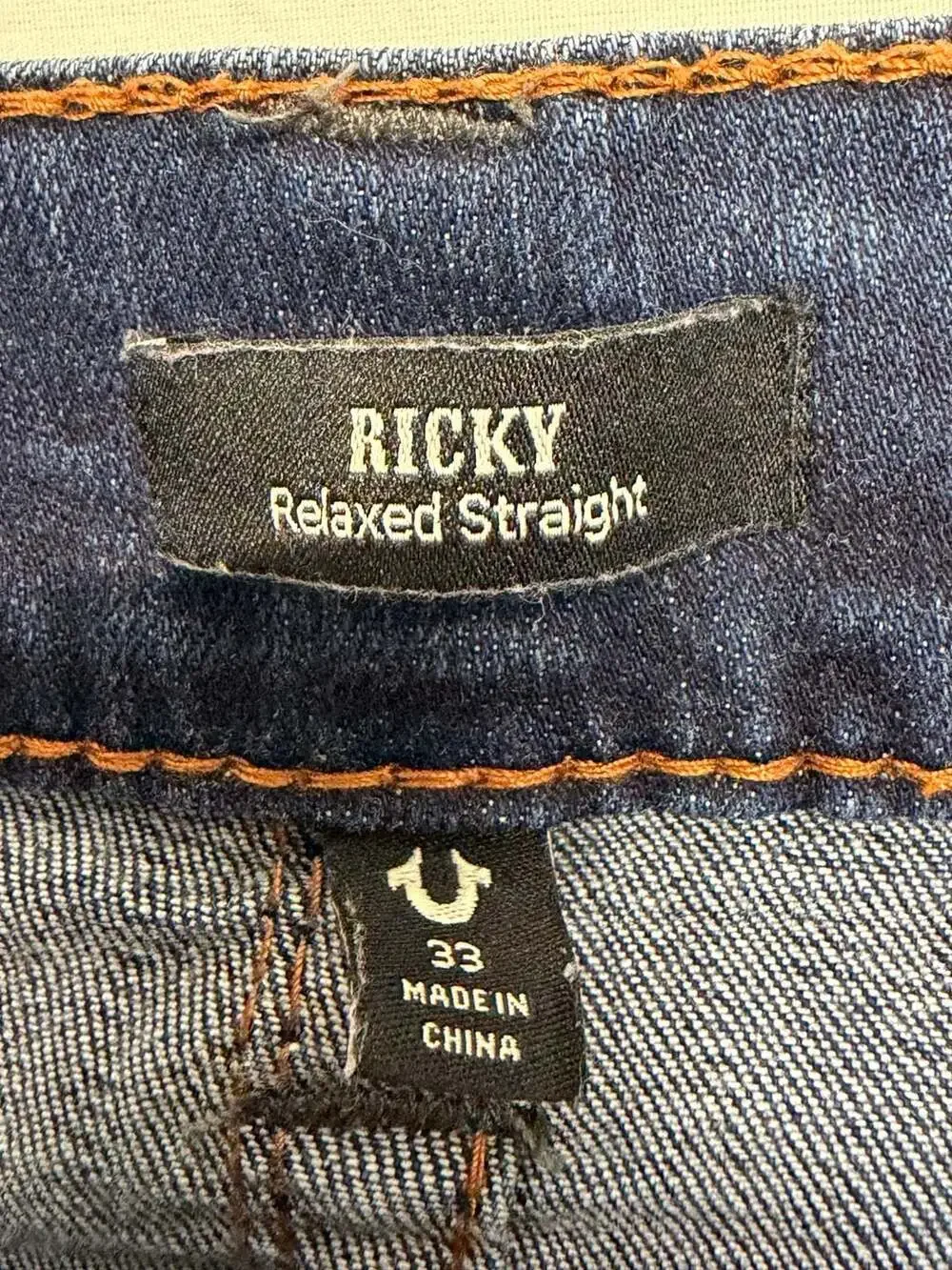 True Religion Ricky Relaxed Straight Leg Jeans in Dark Wash